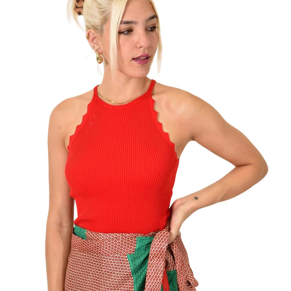 Γυναικείο τοπ τύπου ριπ Κόκκινο 24987