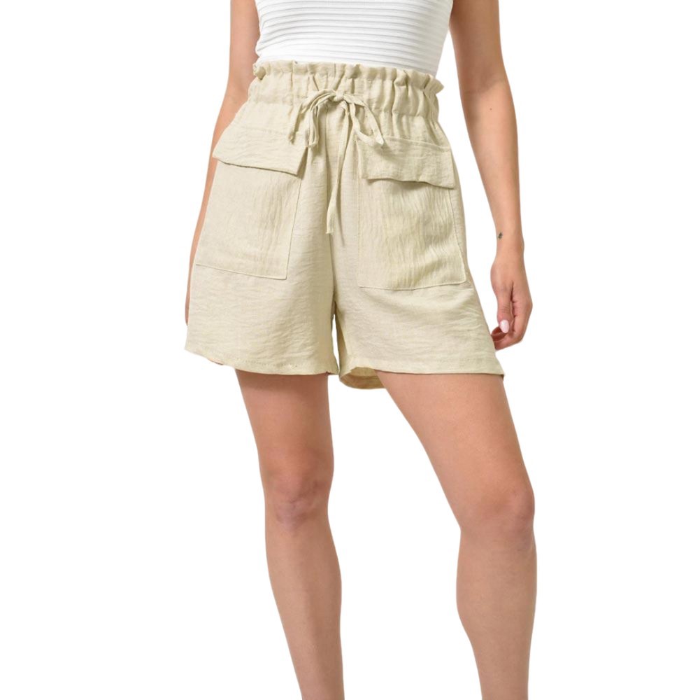 Σορτς με δέσιμο και τσέπες Μπεζ 24680