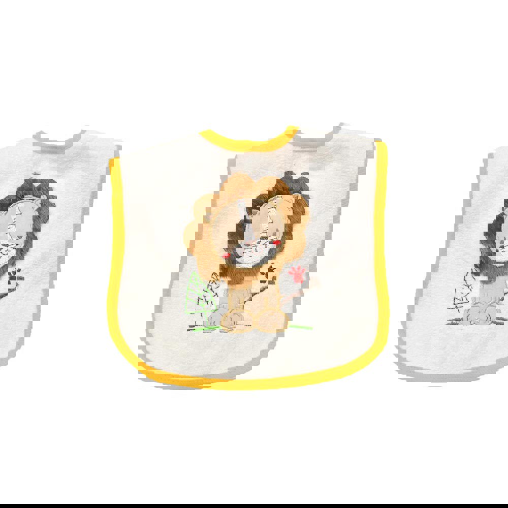 Βρεφική σαλιάρα με σχέδιο λιονταράκι Μουσταρδί 16527