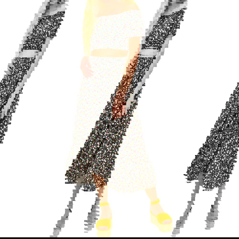 Γυναικείο σετ μακρύ φλοράλ Μαύρο 14852