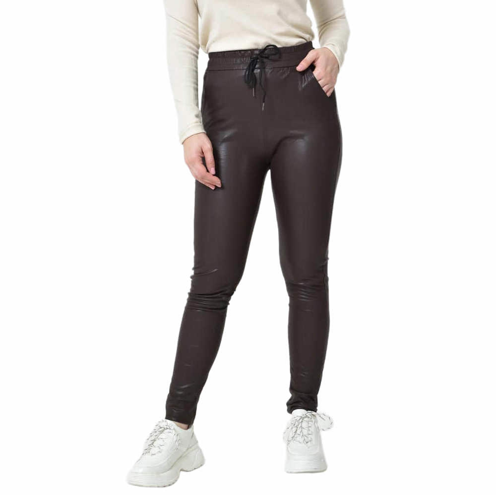 Παντελόνι Δερματίνης με Εσωτερικό Φλις & Κορδόνι Καφέ 27334