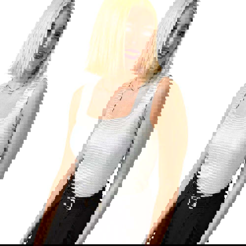 Potre OR Μεταλιζέ τοπ με ανάγλυφο σχέδιο Λευκό 23410