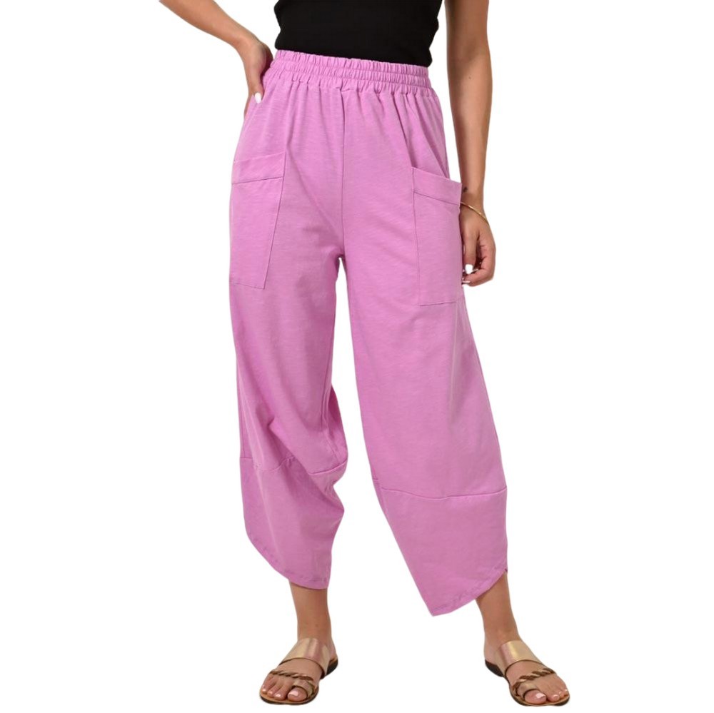 Σαλβάρι ψηλόμεσο με τσέπες Ροζ 24779