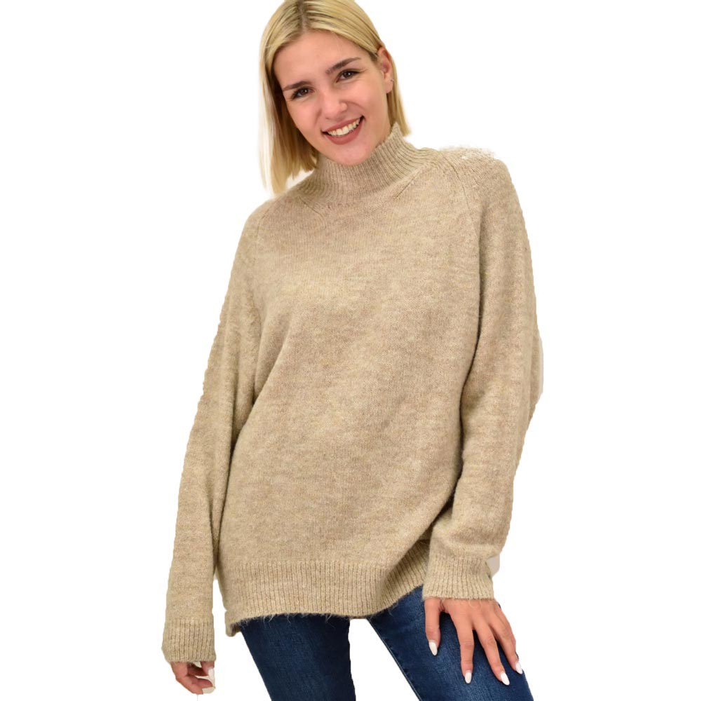 Πλεκτό πουλόβερ oversized Μπεζ 17955