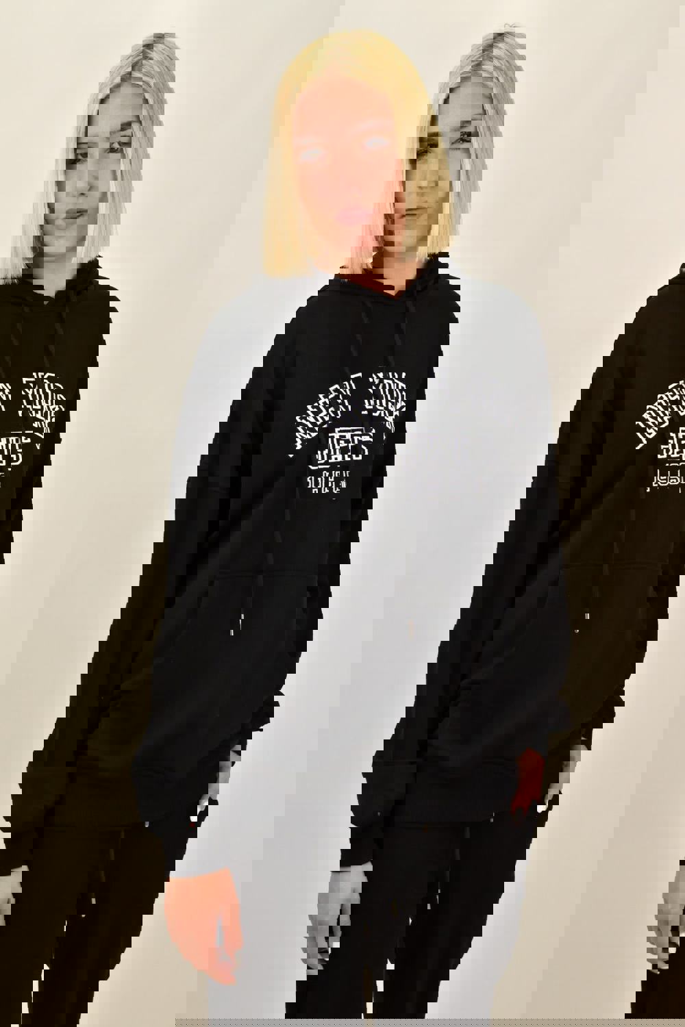 Φούτερ με κουκούλα και κέντημα NEW YORK Μαύρο 17565 φωτογραφία