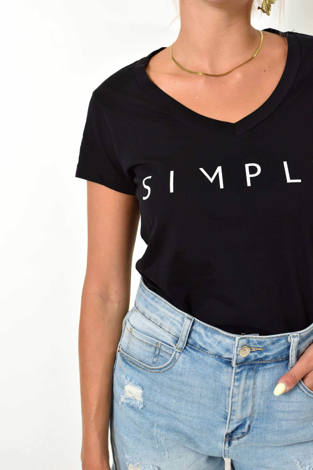 Γυναικείο T-shirt SIMPLY Μαύρο 25569