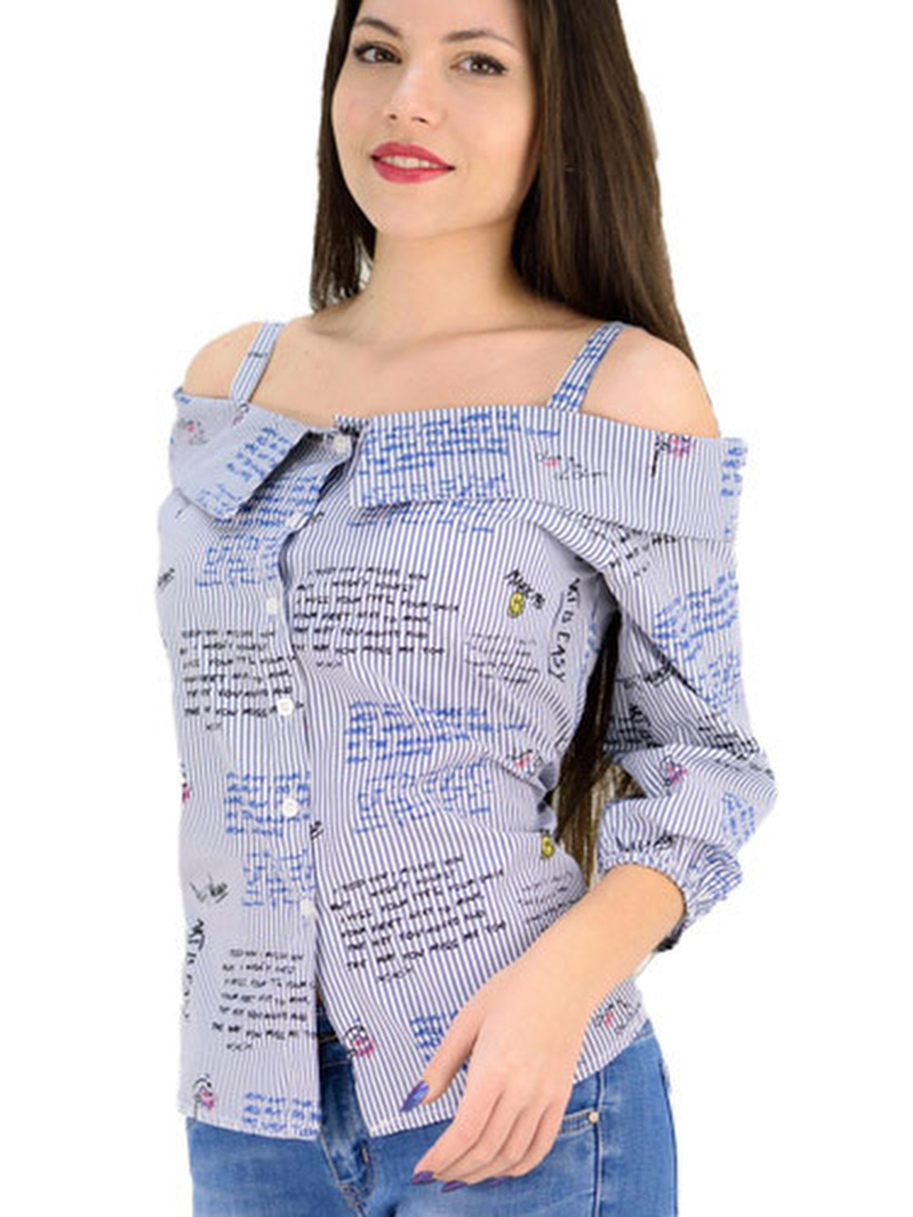 Πουκάμισο με αφιερώσεις Άκουα 13297