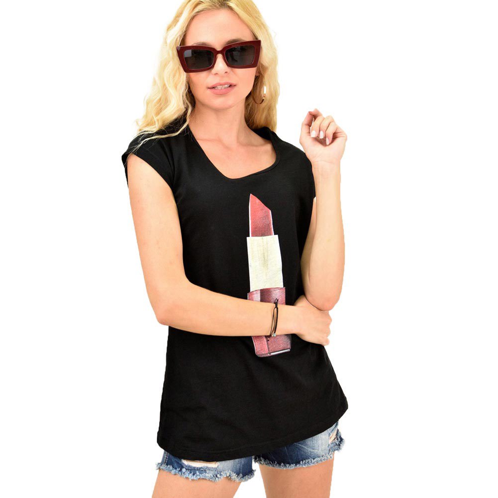 T-shirt με τύπωμα Μαύρο 1278