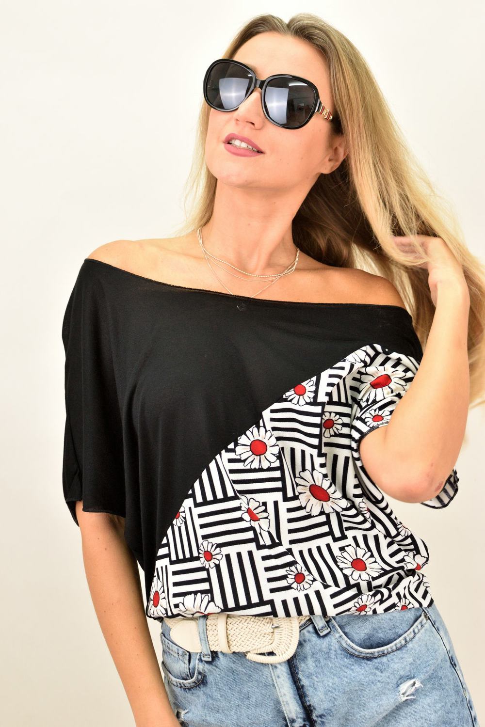 Two colours μπλούζα Μαύρο 1056 φωτογραφία