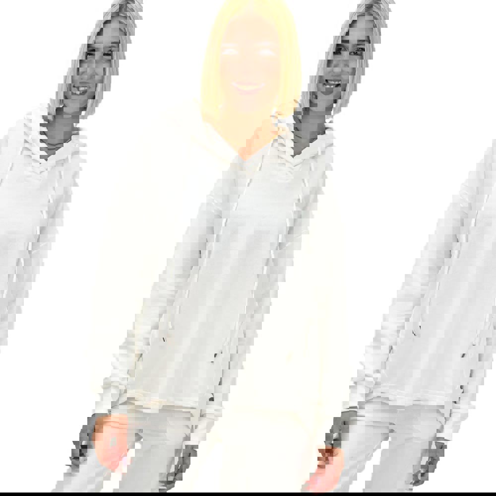 Γυναικείο φούτερ ασύμετρο Λευκό 21794