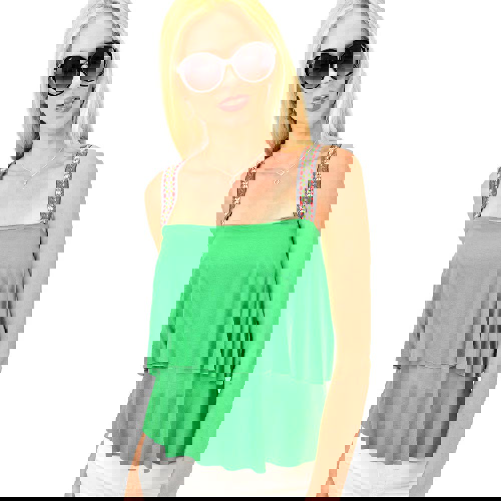 Μπλουζάκι με τρέσα Πράσινο 108