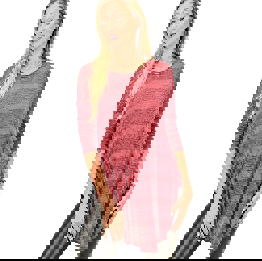 Μακρυμάνικη μπλούζα με τελείωμα χαμόγελο Μπορντώ 98