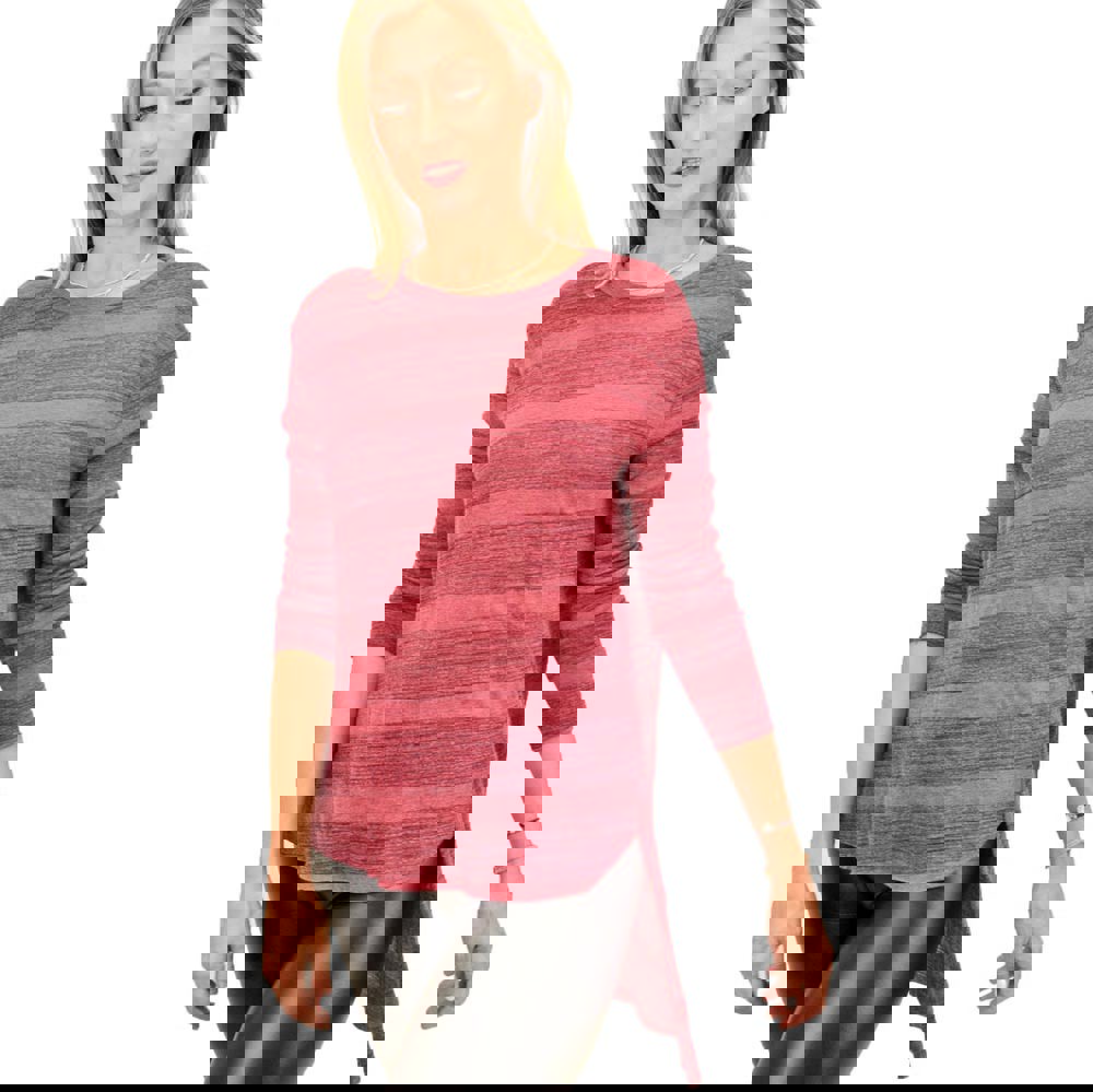 Μακρυμάνικη μπλούζα με ασυμμετρία Μπορντώ 25