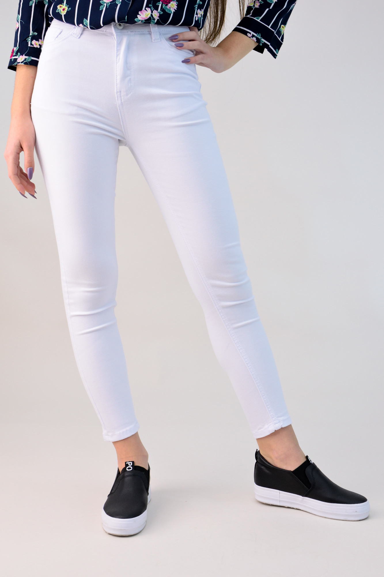 Παντελόνι skinny Λευκό 924