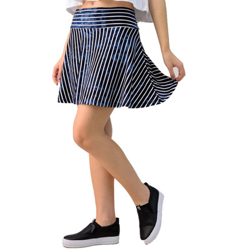 Φούστα ριγέ μίνι Μπλε Σκούρο 744
