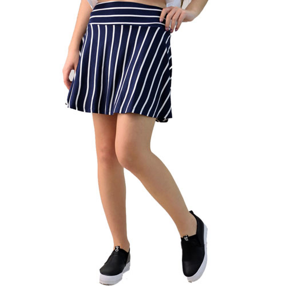 Φούστα ριγέ μίνι Μπλε 732