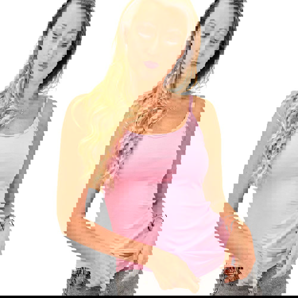 Μπλούζα μονόχρωμη με λεπτή τιράντα Ροζ 995