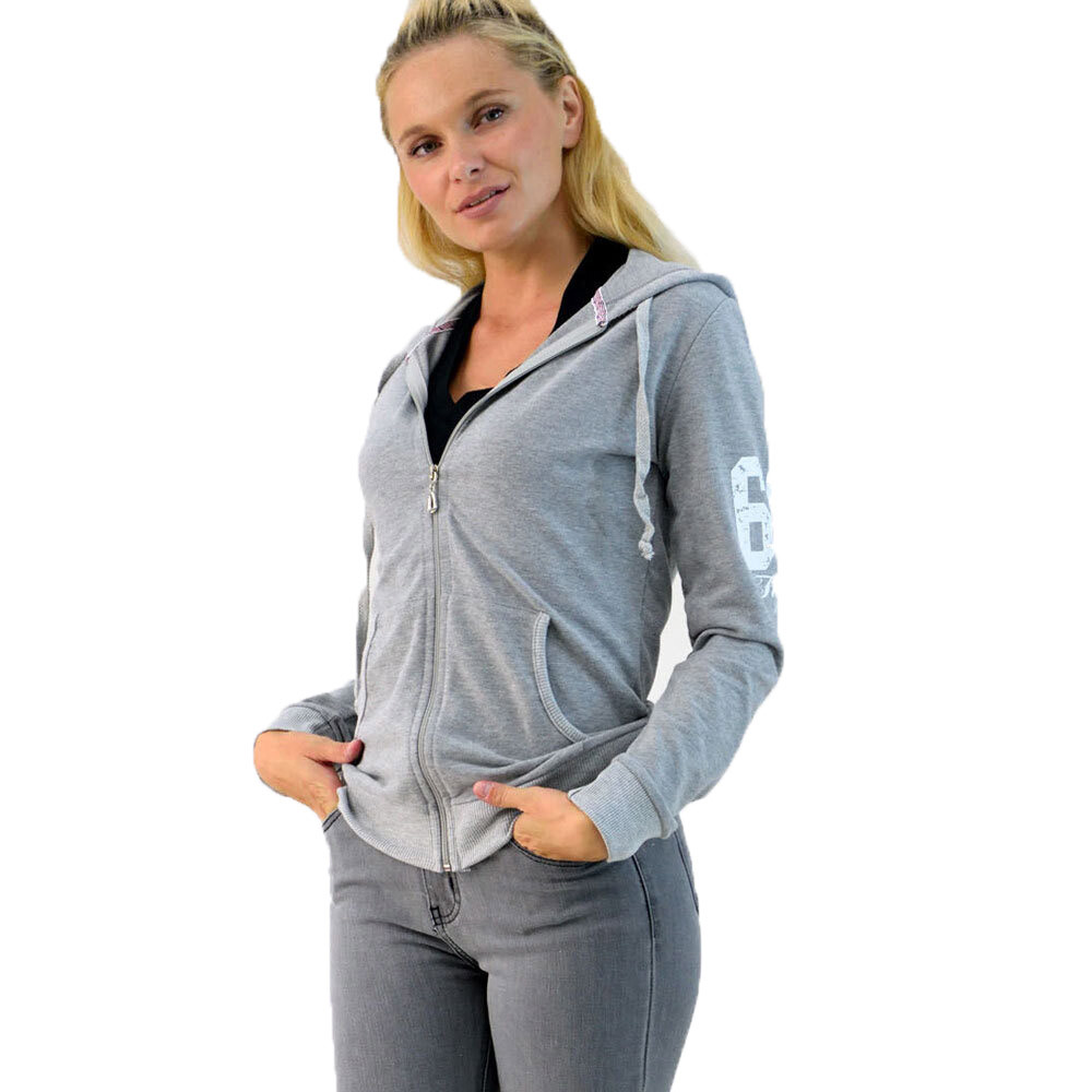 Ζακέτα φούτερ First Woman 69 Γκρι 1492