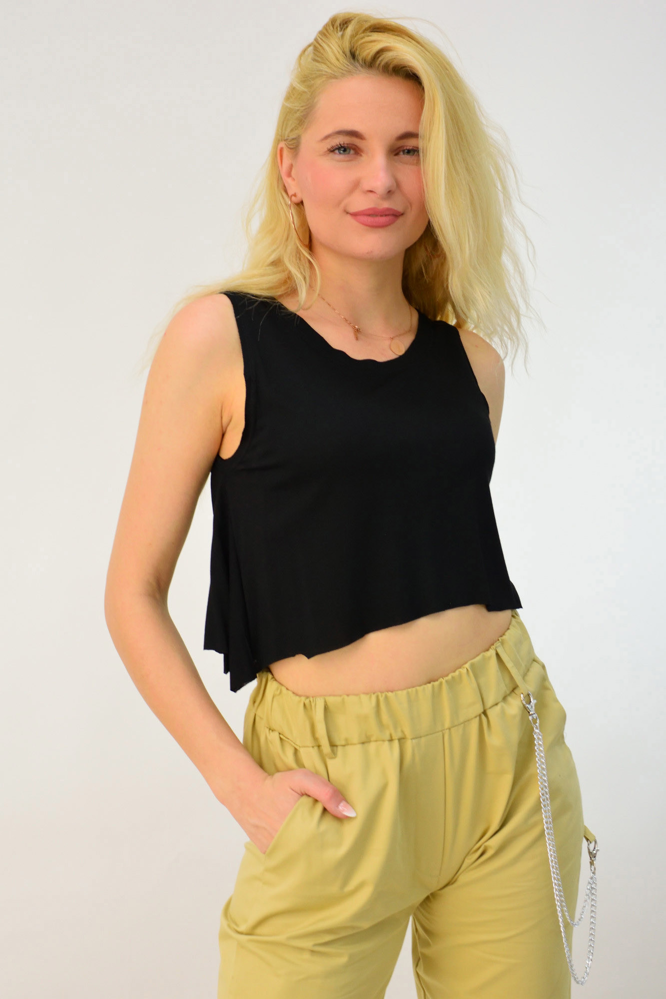 Γυναικείο crop top Μαύρο 2955