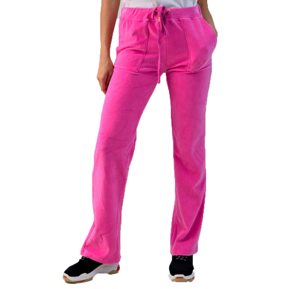 Ροζ βελουτέ παντελόνι Ροζ 4332