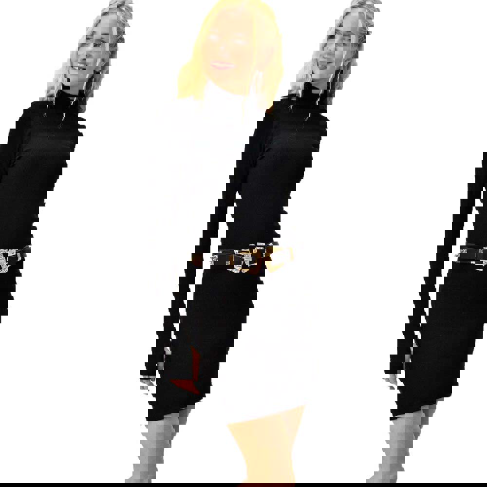 Κοντό φόρεμα με άνοιγμα στο μανίκι Μαύρο 3799