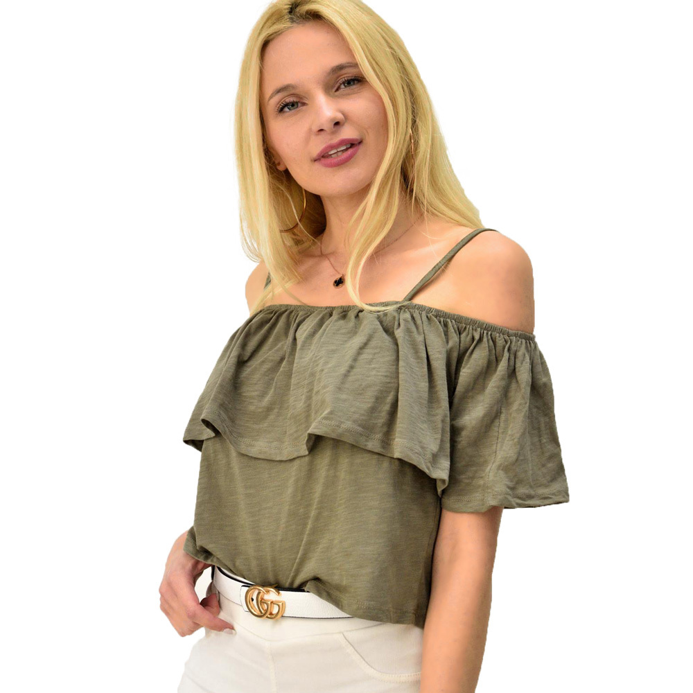 Τοπάκι με βολάν Χακί 5441