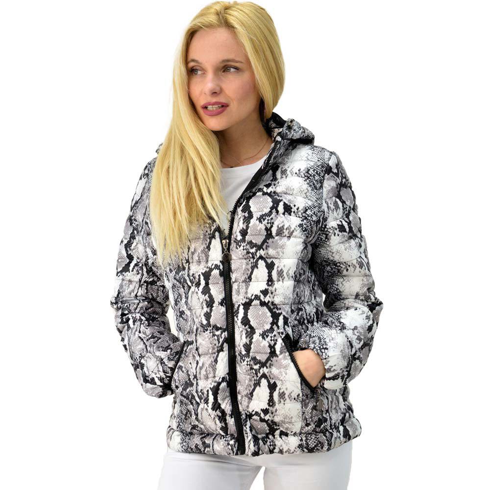 Γυναικείο μπουφάν Snake Print Γκρι 6391