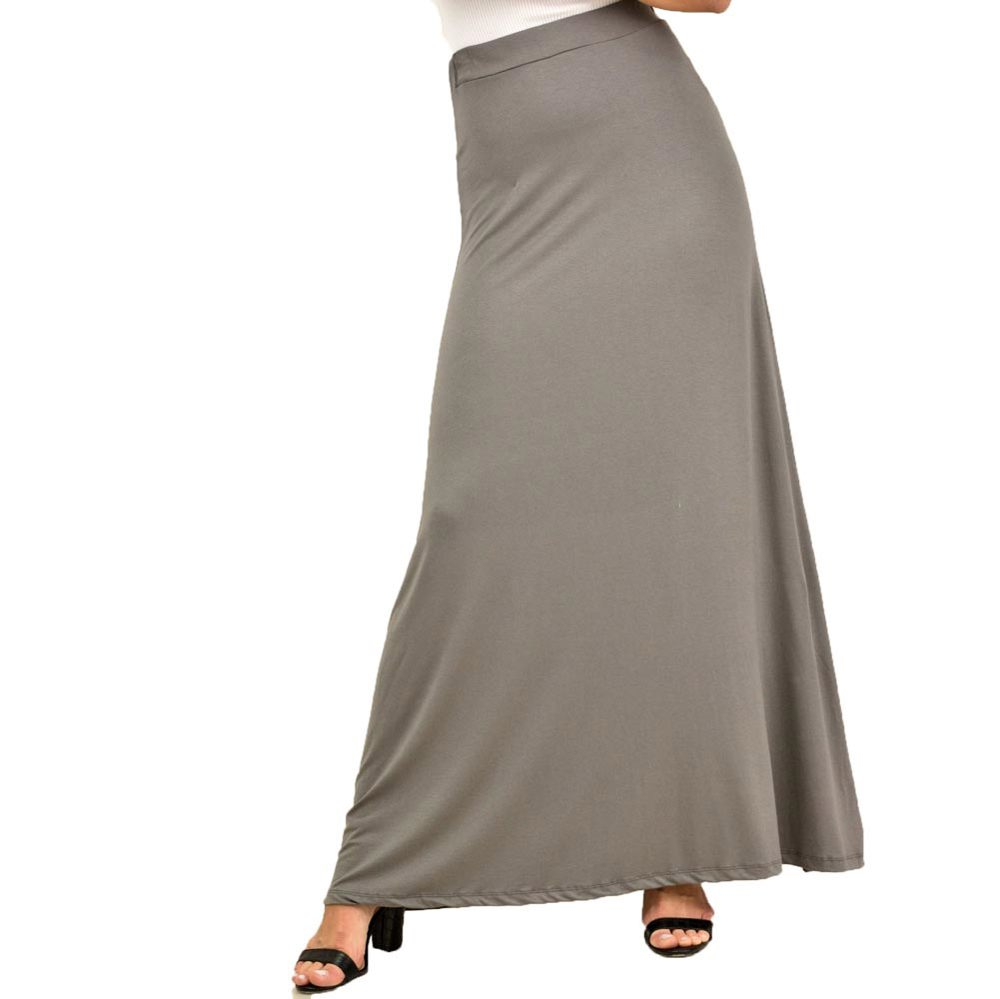 Γυναικεία φούστα μάξι μονόχρωμη Ανθρακί 6679
