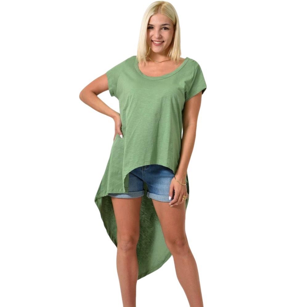 Ασύμμετρη Μπλούζα Φυστικί 24792