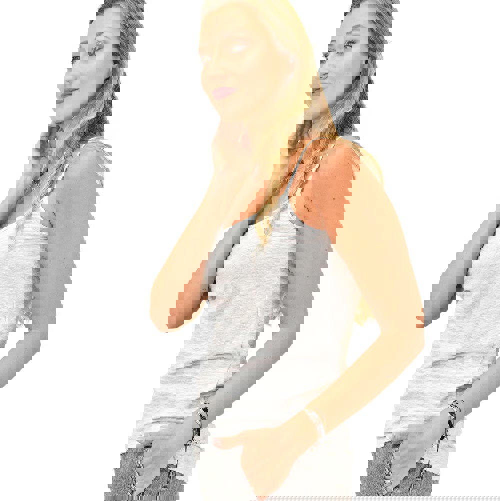 Μπλούζα μονόχρωμη με λεπτή τιράντα Γκρι 7733