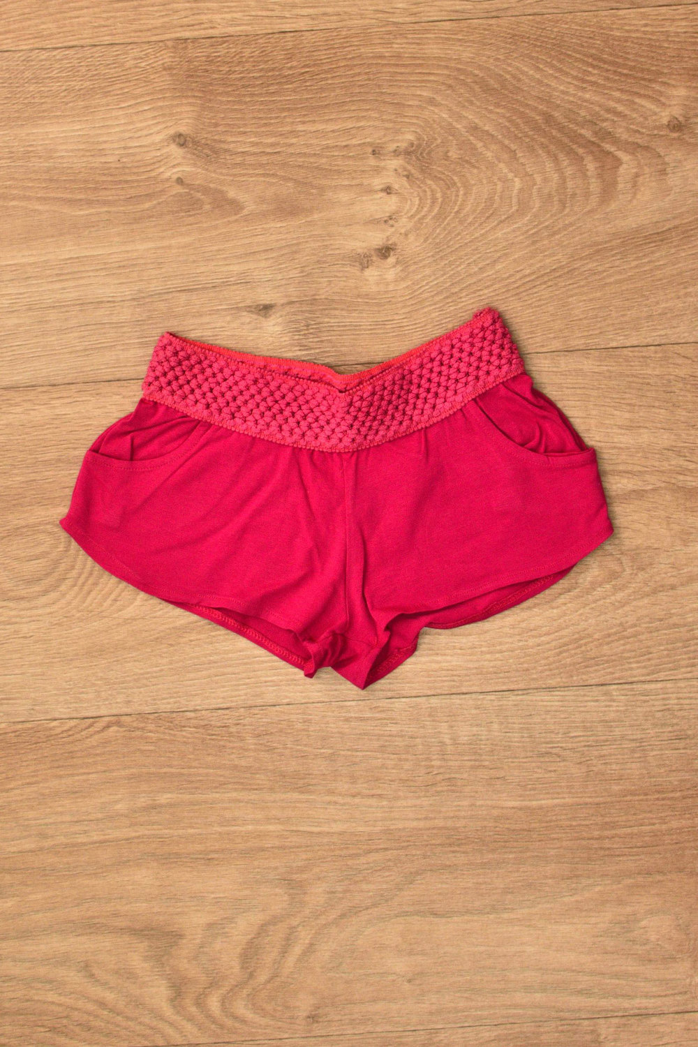 Γυναικείο σορτσάκι με πλεκτό λάστιχο Φούξια 8567 φωτογραφία