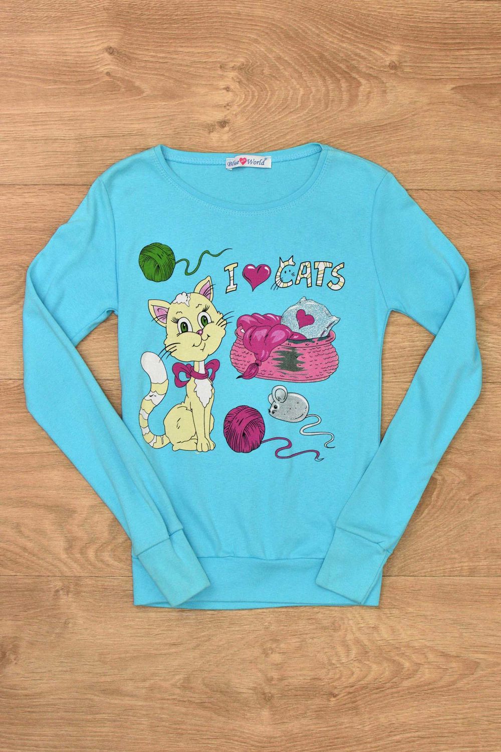 Γυναικεία μακρυμάνικη μπλούζα Γαλάζιο 8580 φωτογραφία