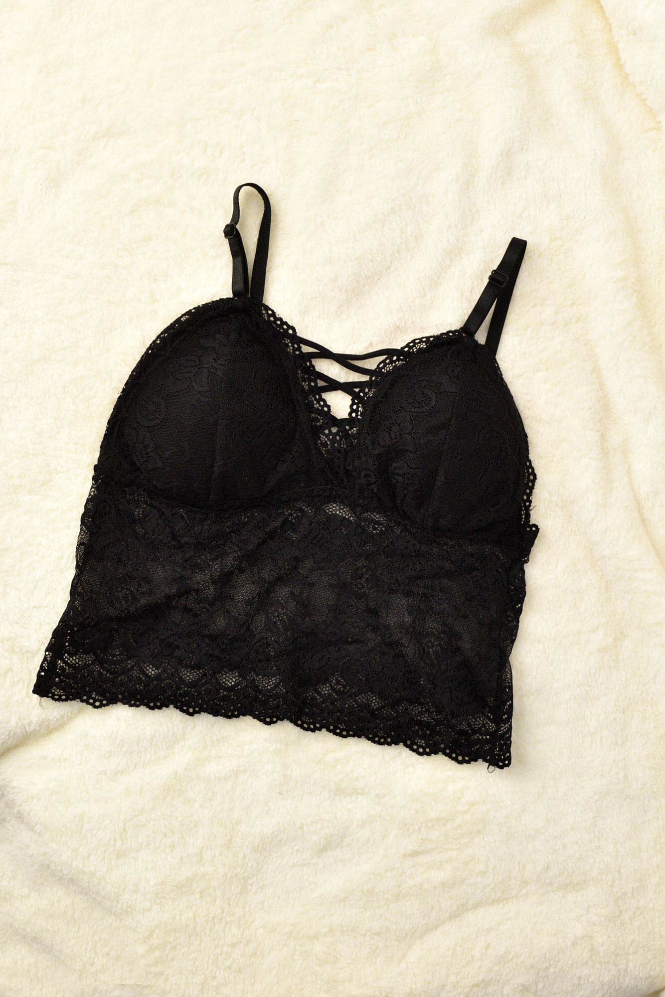 Γυναικείο Bralette με χιαστί σχέδιο στο μπούστο Μαύρο 8360