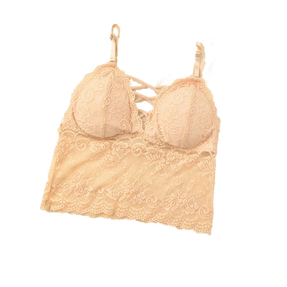 Γυναικείο Bralette με χιαστί σχέδιο στο μπούστο Μπεζ 8378