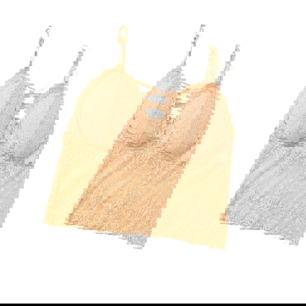 Γυναικείο Bralette με χιαστί σχέδιο στο μπούστο Μπεζ 8378