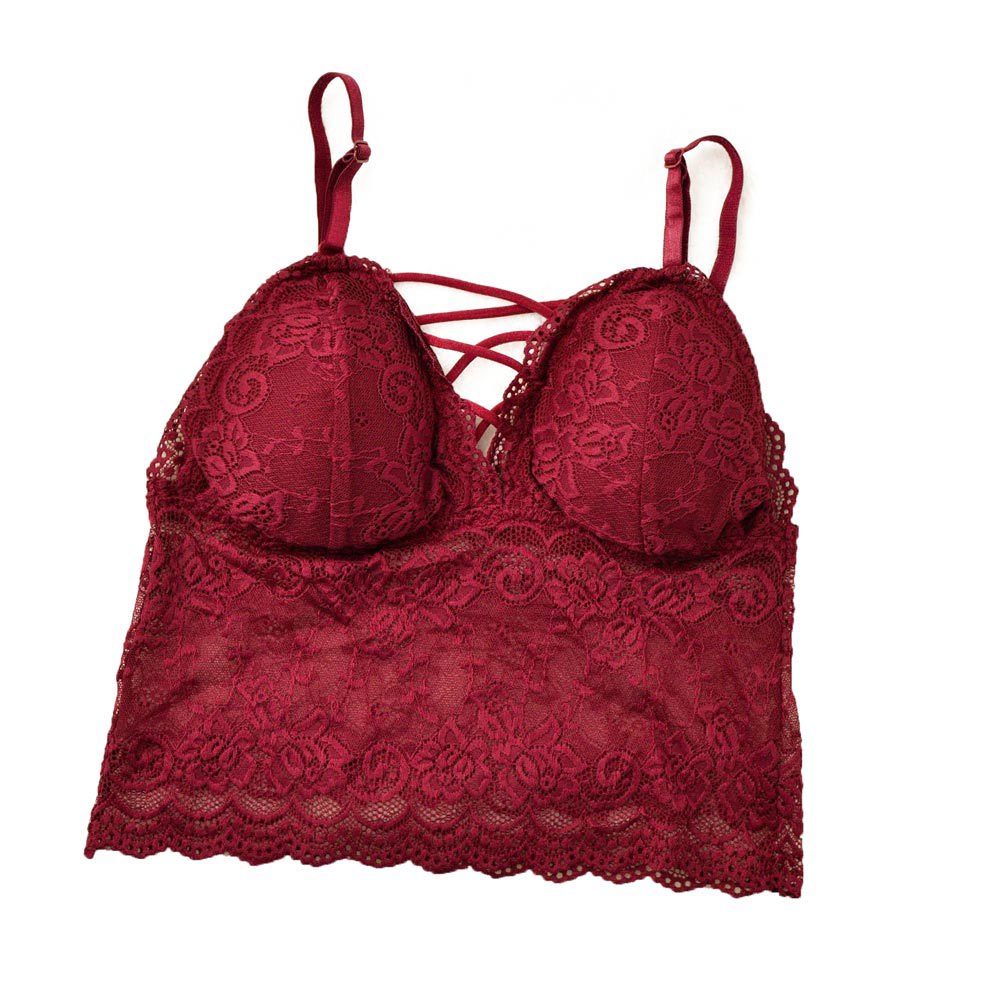 Γυναικείο Bralette με χιαστί σχέδιο στο μπούστο Μπορντώ 8364
