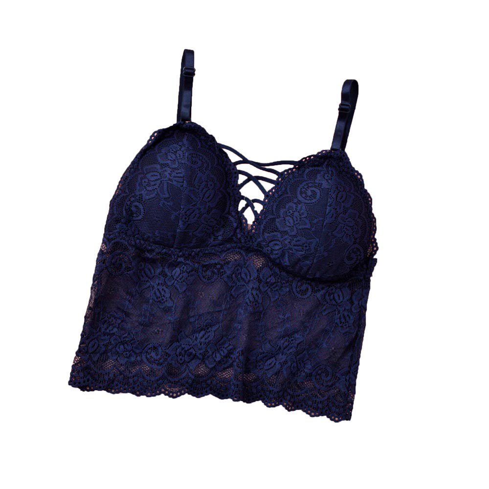 Γυναικείο Bralette με χιαστί σχέδιο στο μπούστο Μπλε Σκούρο 8363