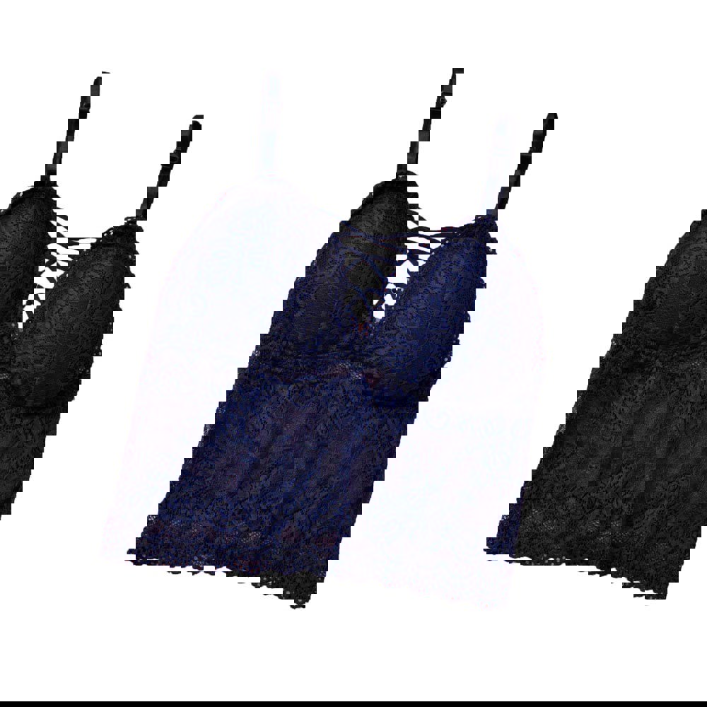 Γυναικείο Bralette με χιαστί σχέδιο στο μπούστο Μπλε Σκούρο 8363