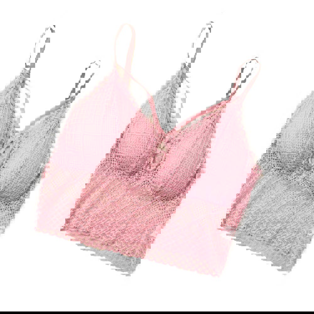 Γυναικείο Bralette με στρογγυλό σχέδιο στο μπούστο Απαλό Ροζ 8313