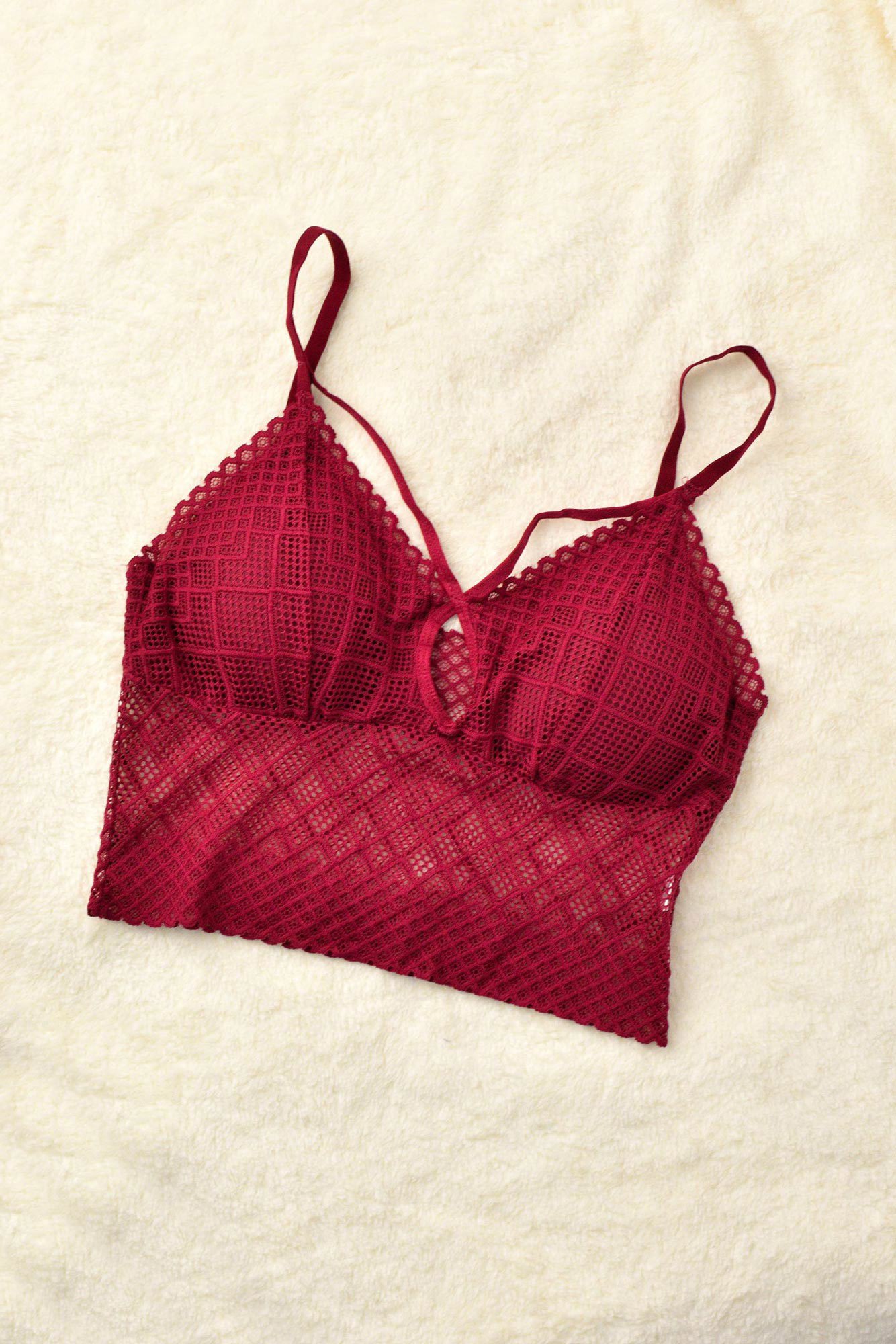 Γυναικείο Bralette με στρογγυλό σχέδιο στο μπούστο Μπορντώ 8349