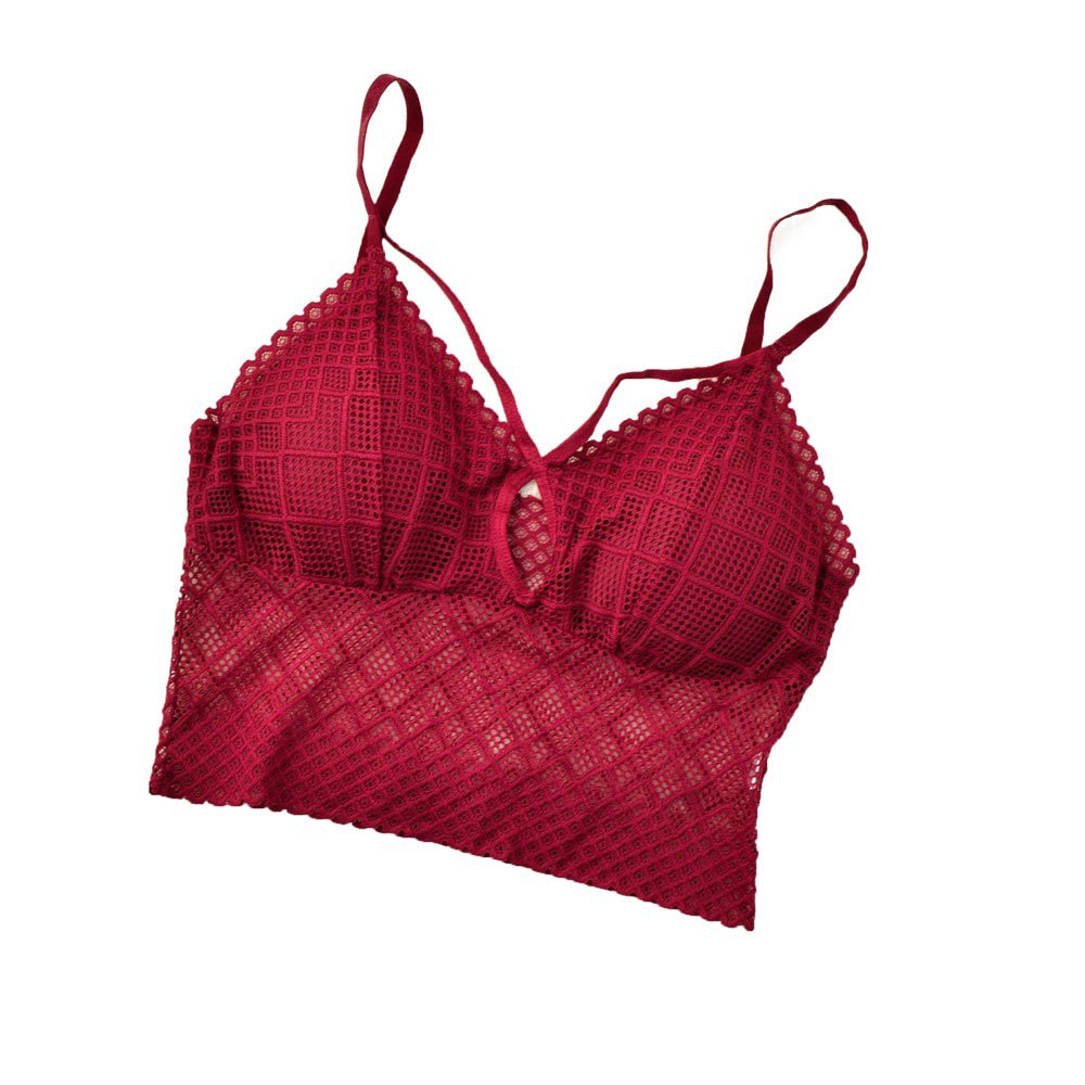 Γυναικείο Bralette με στρογγυλό σχέδιο στο μπούστο Μπορντώ 8349