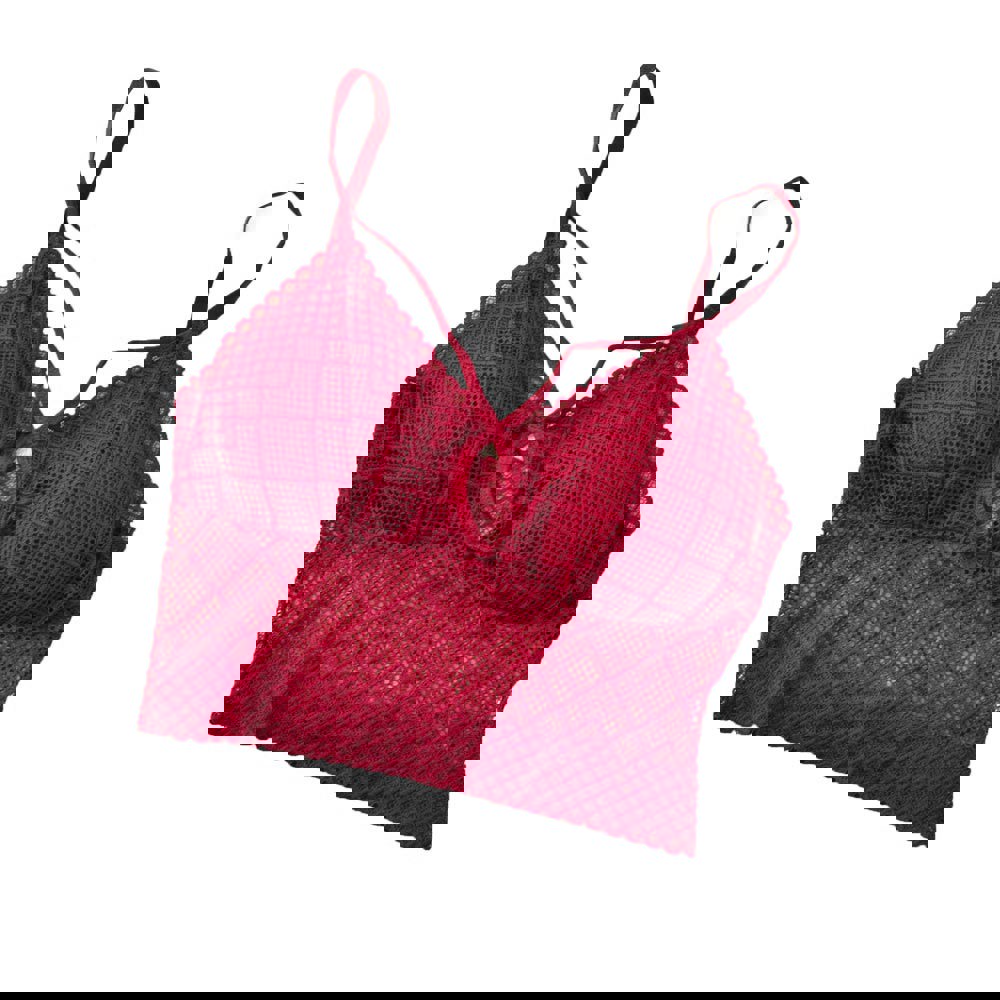 Γυναικείο Bralette με στρογγυλό σχέδιο στο μπούστο Μπορντώ 8349