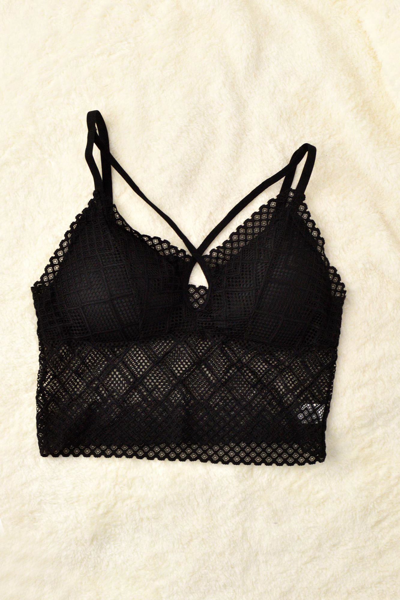 Γυναικείο Bralette με στρογγυλό σχέδιο στο μπούστο Μαύρο 8350
