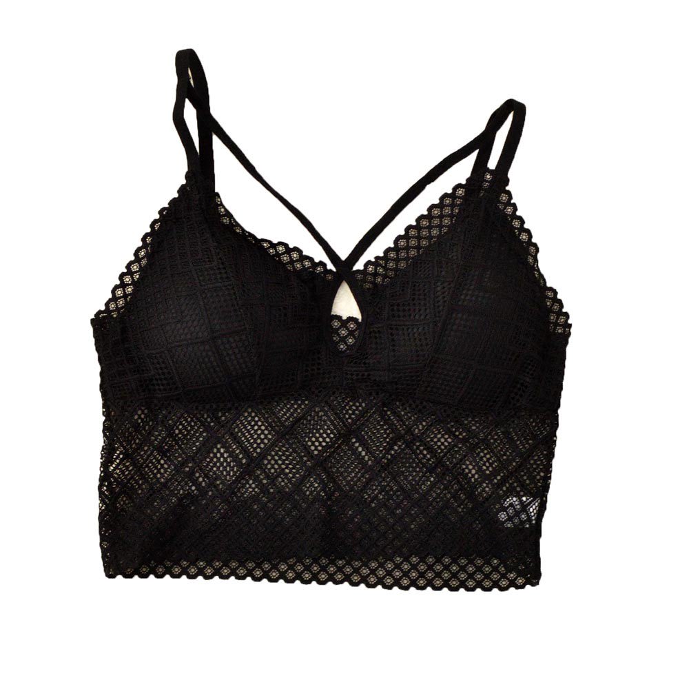 Γυναικείο Bralette με στρογγυλό σχέδιο στο μπούστο Μαύρο 8350