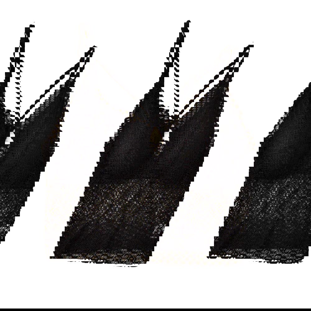 Γυναικείο Bralette με στρογγυλό σχέδιο στο μπούστο Μαύρο 8350