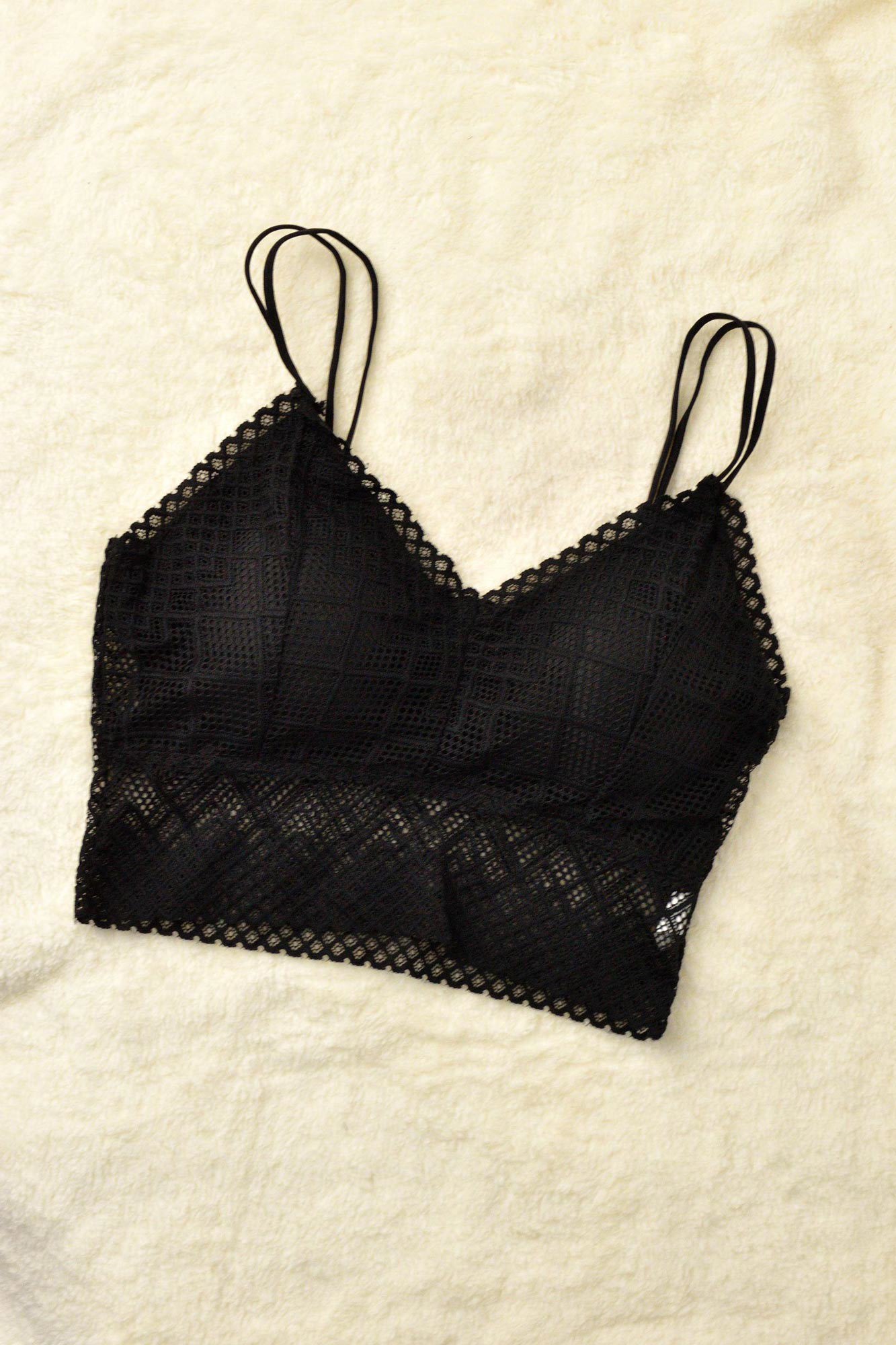 Γυναικείο Bralette με γεωμετρικά σχέδια Μαύρο 8273