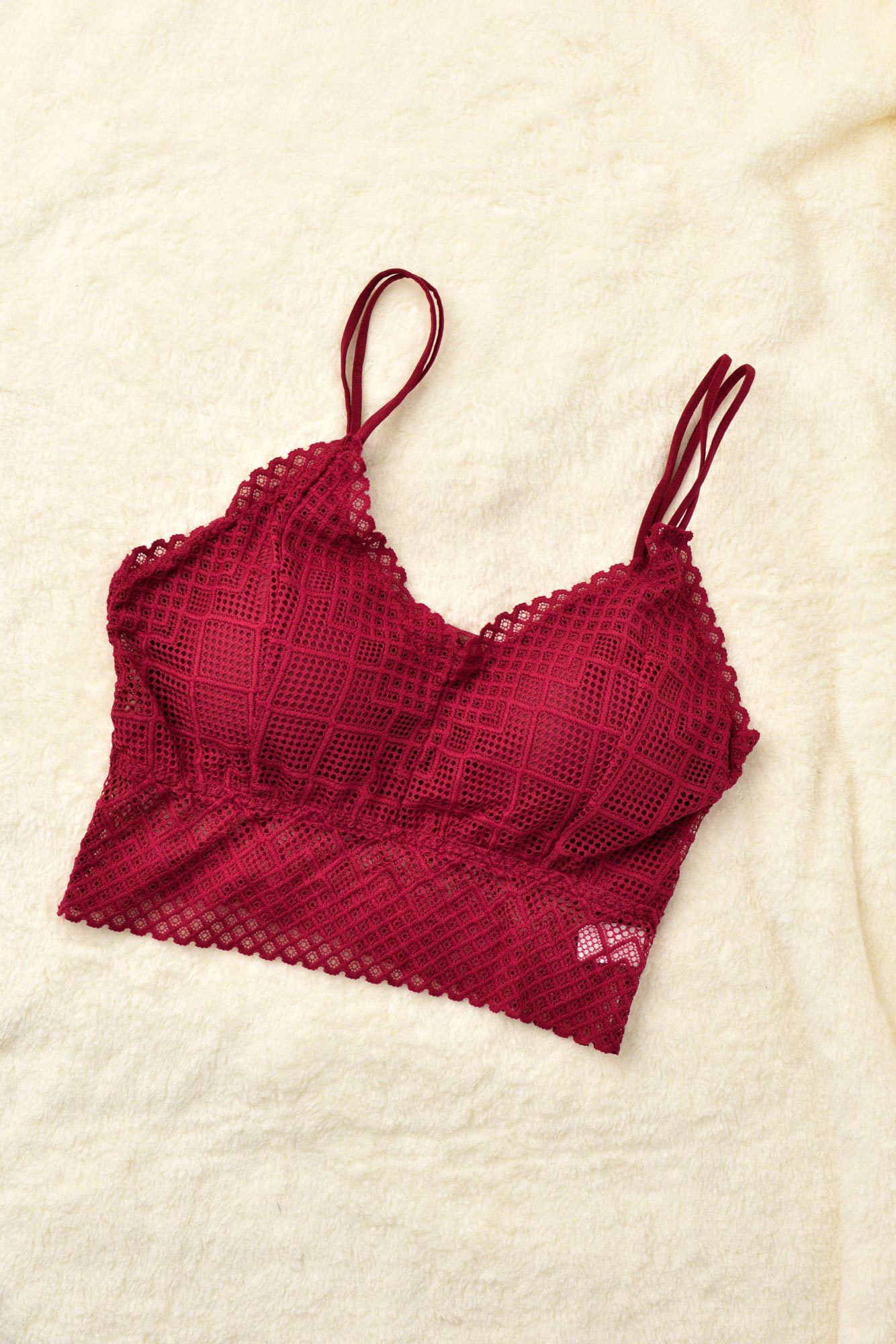 Γυναικείο Bralette με γεωμετρικά σχέδια Μπορντώ 8272