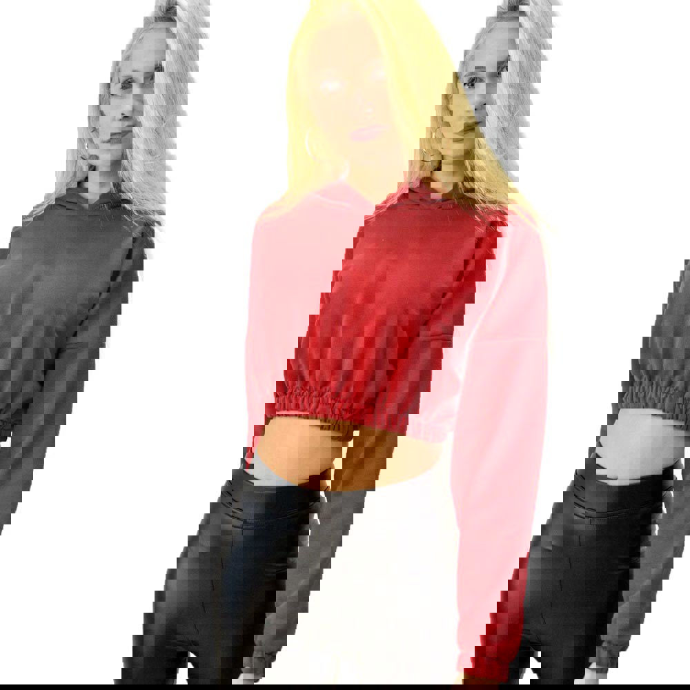 Γυναικείο φούτερ crop Κόκκινο 8439