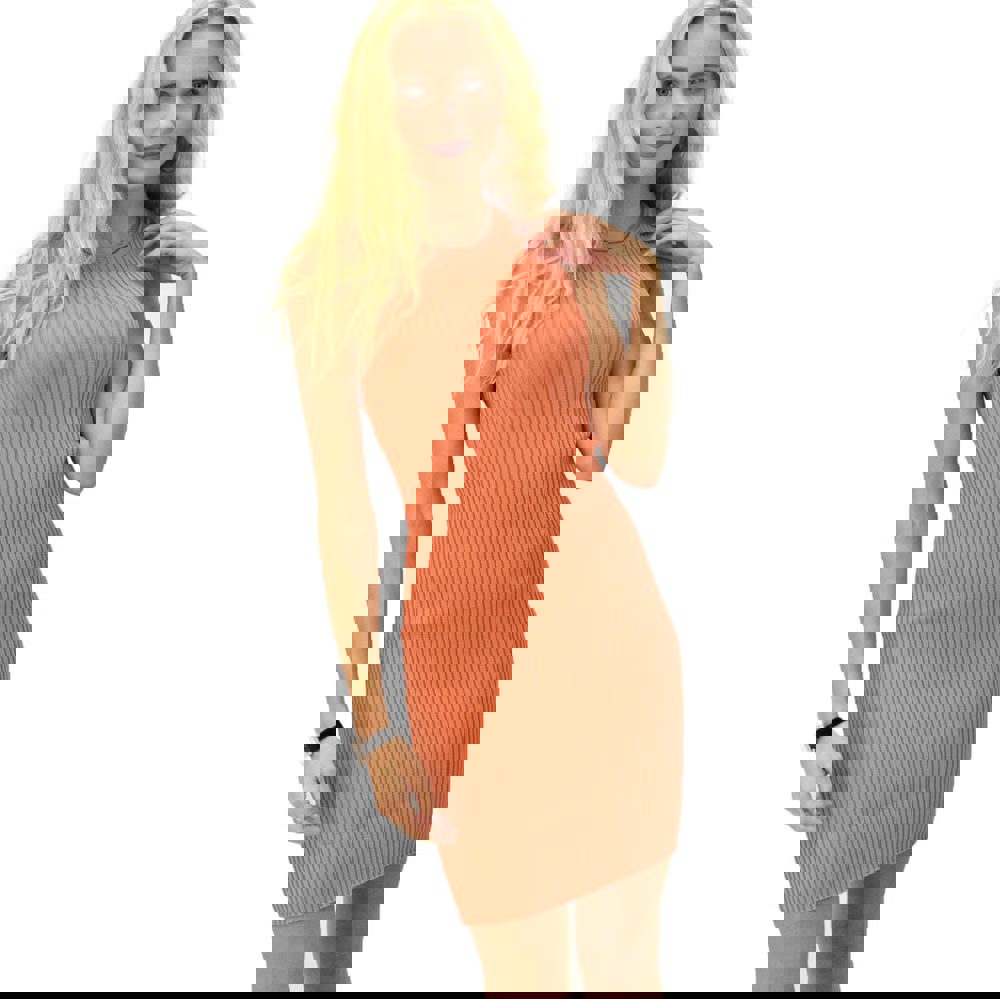 Γυναικείο φόρεμα εφαρμοστό Κεραμιδί 9507