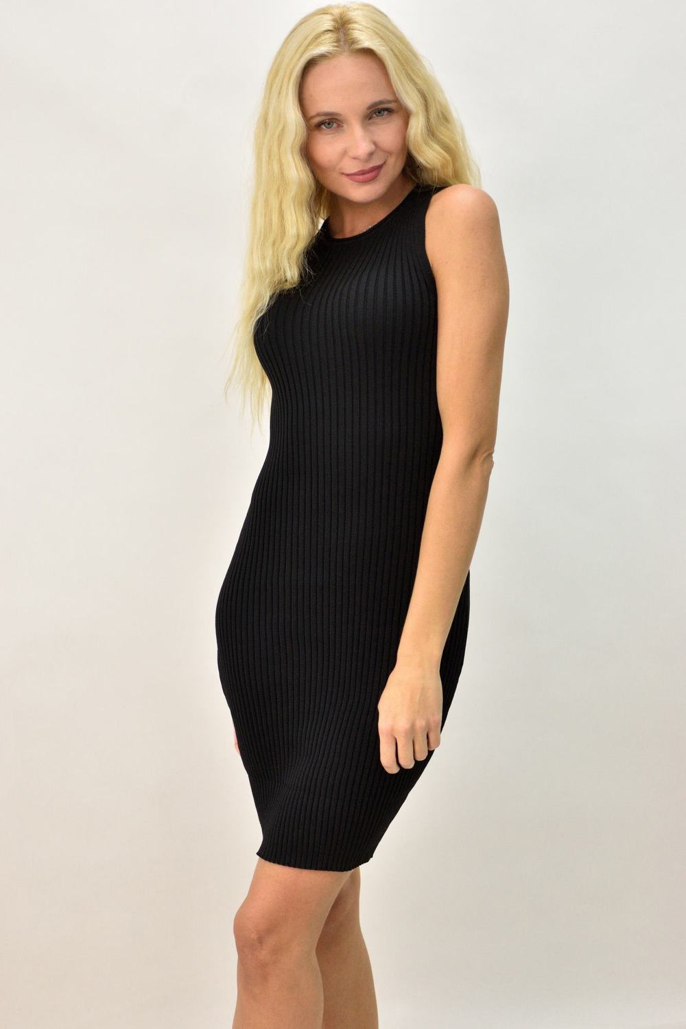 Γυναικείο φόρεμα εφαρμοστό Μαύρο 9506 φωτογραφία